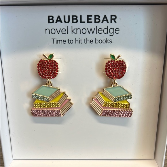 BaubleBar | Apple & Book Earrings  📚🍎 - Picture 1 of 5